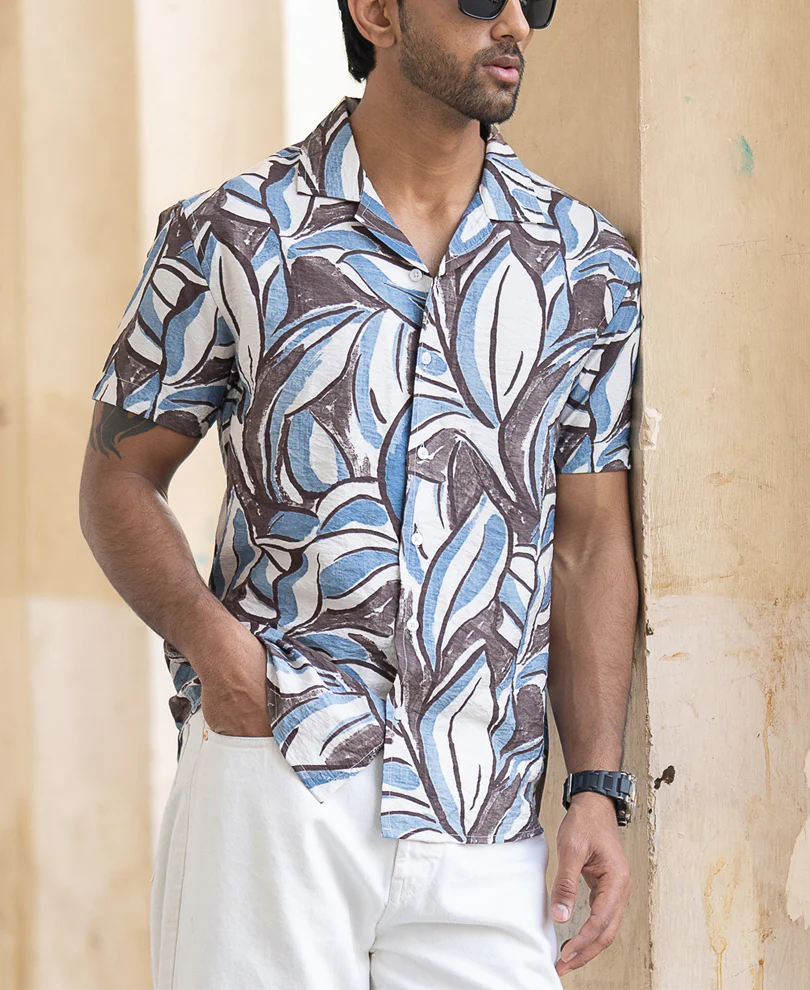 Abstract Print Cuban Shirt - Image 2