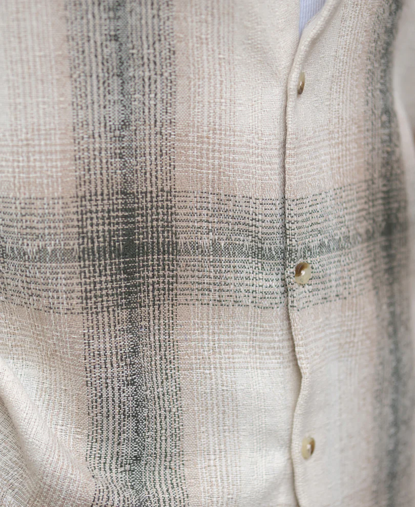 Beige Structured Checked Shirt - Image 4