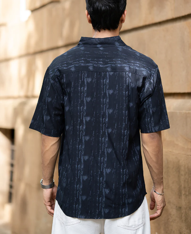 Black Abstract Lightweight Print Shirt - Image 3