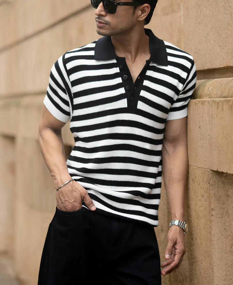 Black And White Stripe T-Shirt - Image 2