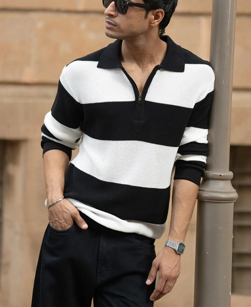 Black And White Striped T-Shirt - Image 2