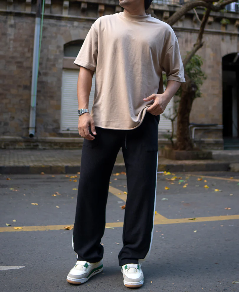 Black Casual Baggy Fit Track Pant - Image 6