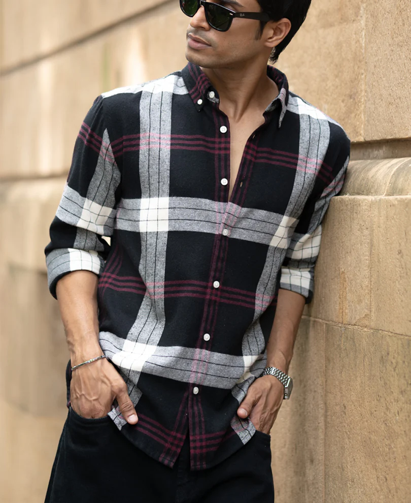 Black Checks Button Down Shirt - Image 2