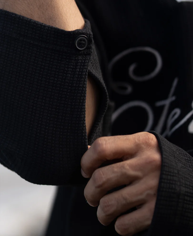 Black Embroidery Contrast T-Shirt - Image 3