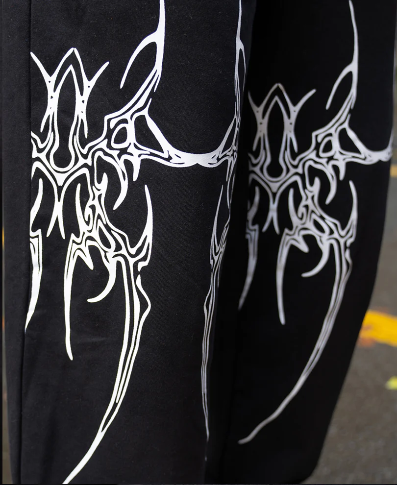 Black Graphic Printed Trackpant - Image 5