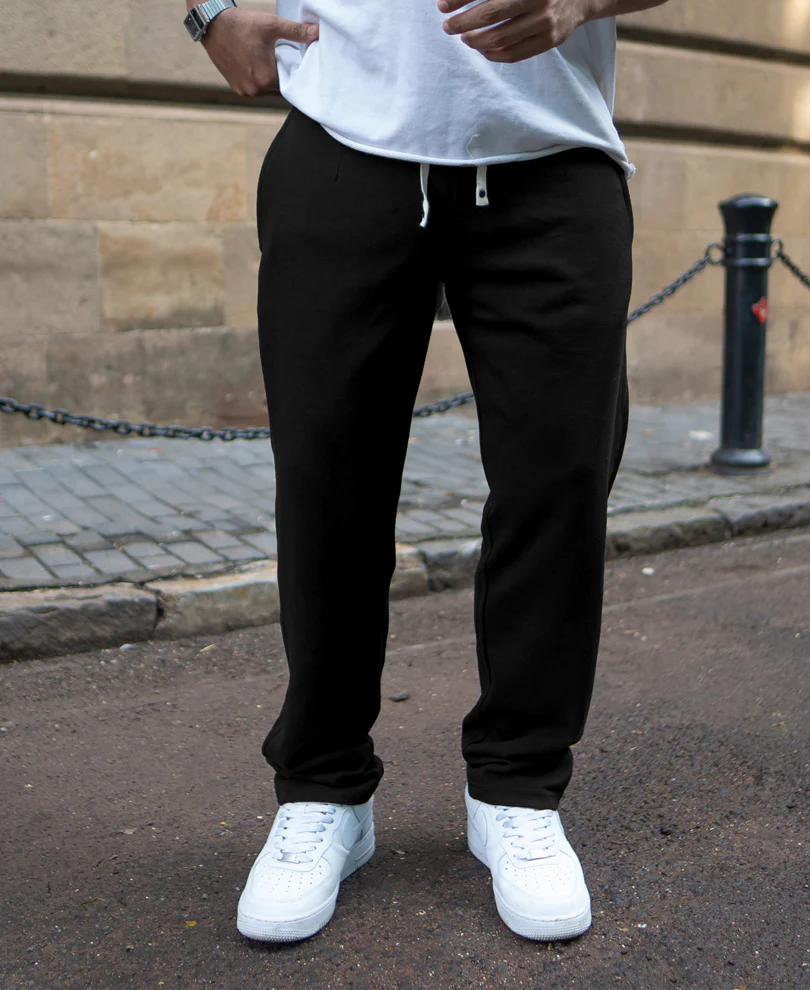 Black Knitted Regular Fit Track Pant - Image 2