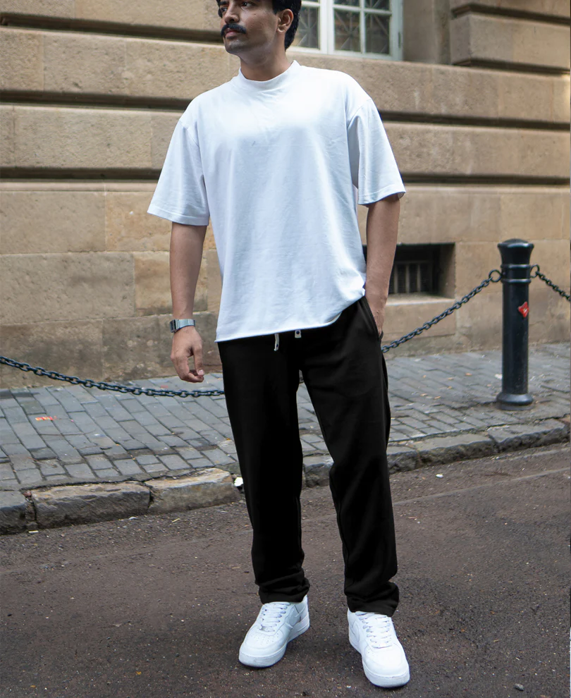 Black Knitted Regular Fit Track Pant - Image 7