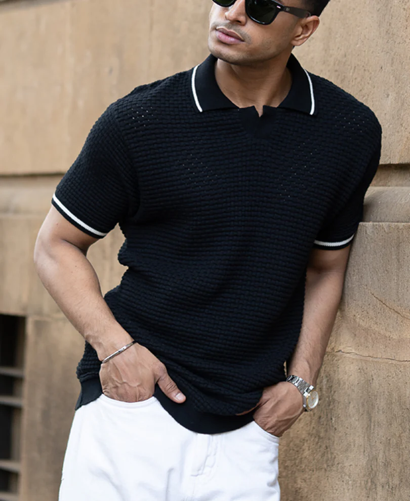 Black Knitted T-Shirt - Image 2