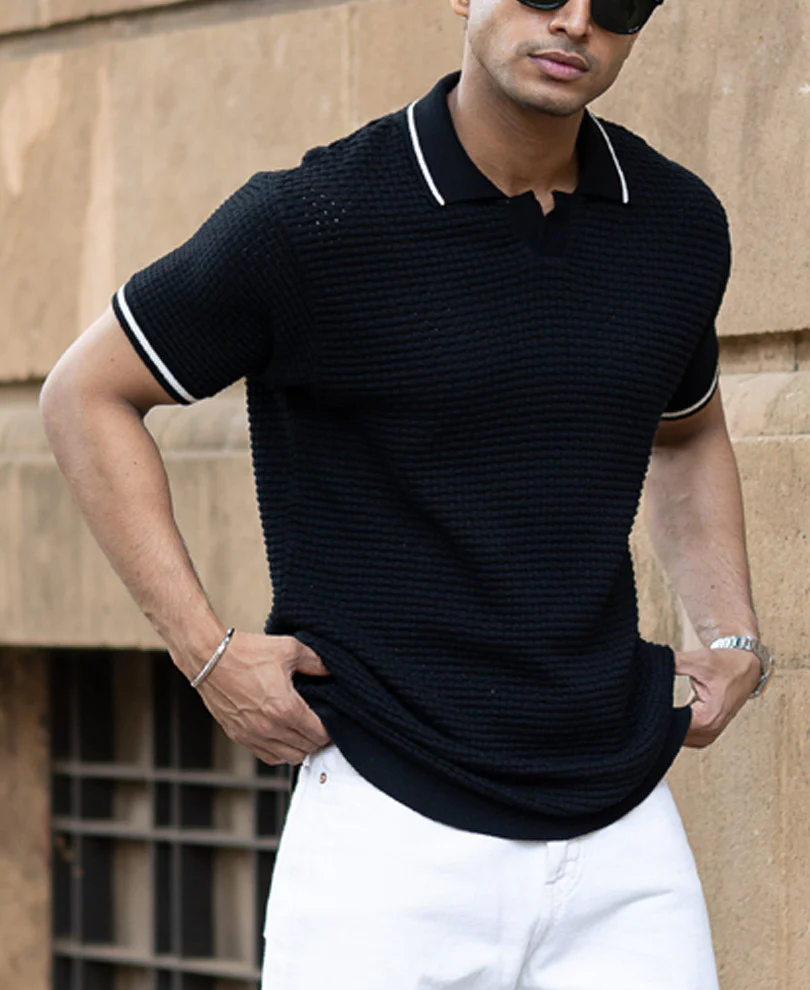 Black Knitted T-Shirt - Image 4