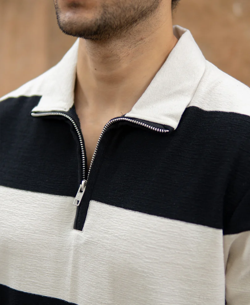 Black Lightweight Striped T-Shirt - Image 4