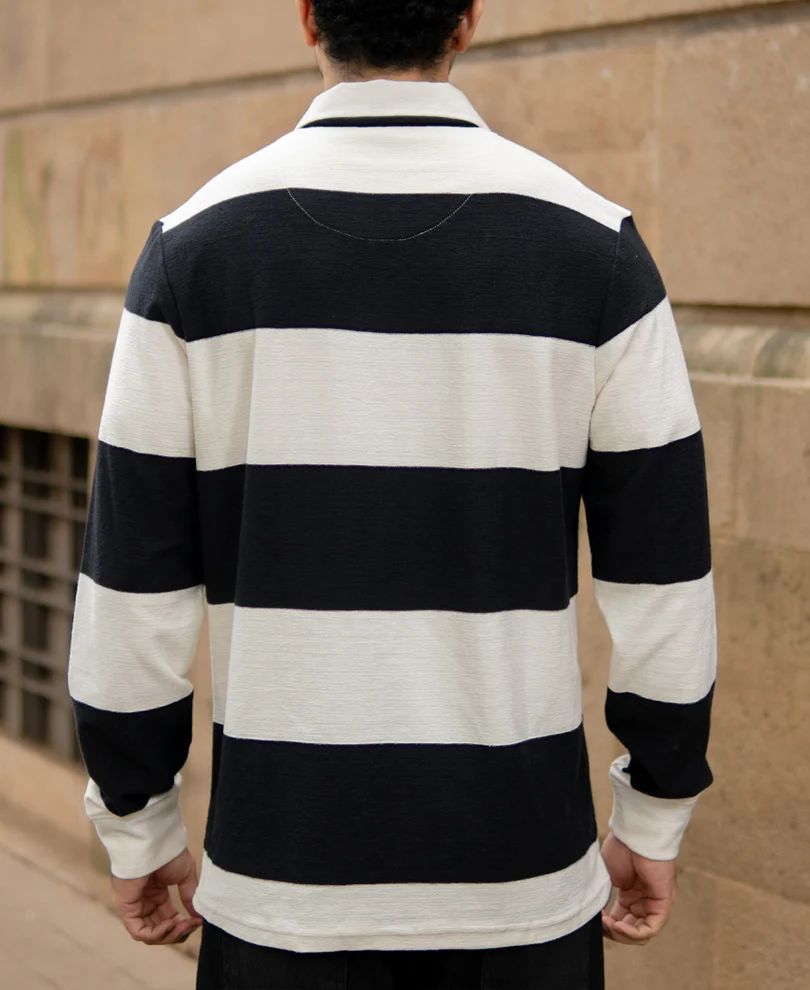 Black Lightweight Striped T-Shirt - Image 5
