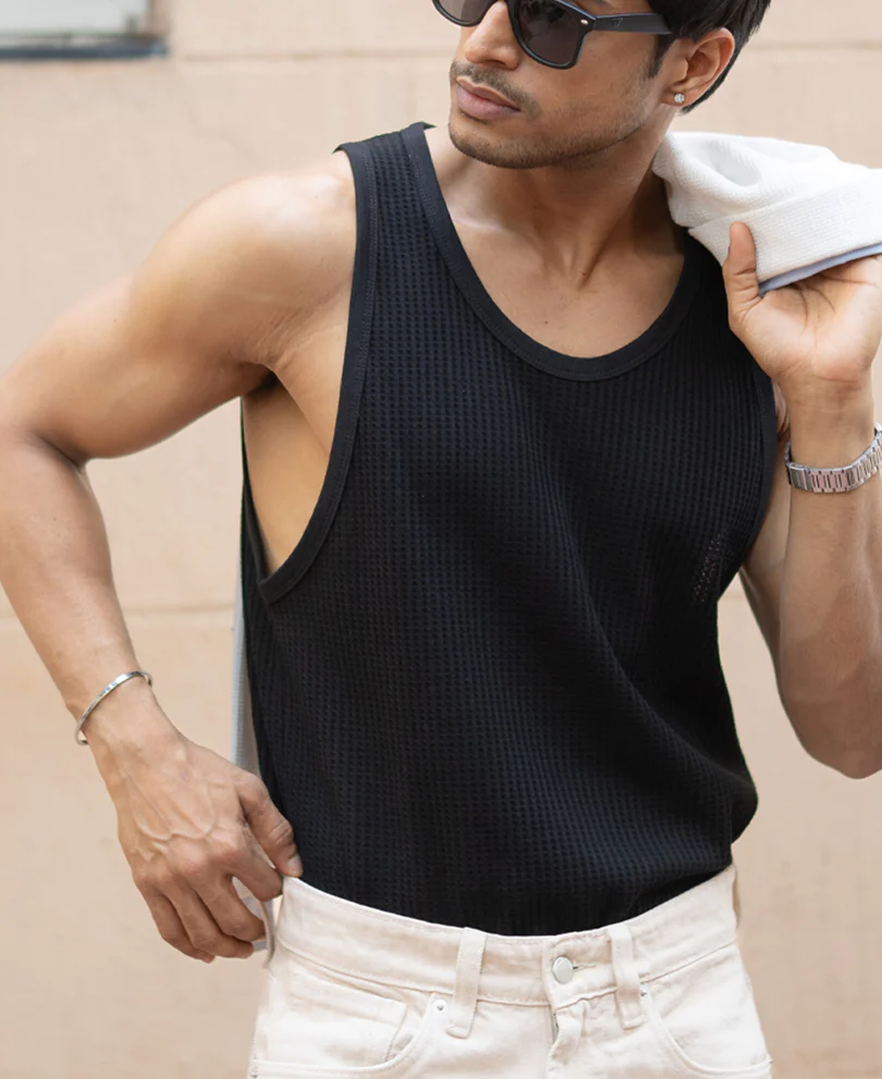 Black & Off-White Vest - Pack of 2 - Image 2