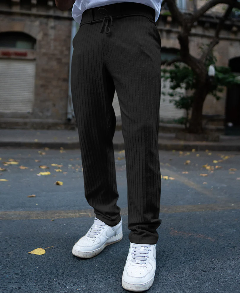 Black Rib Knit Pant
