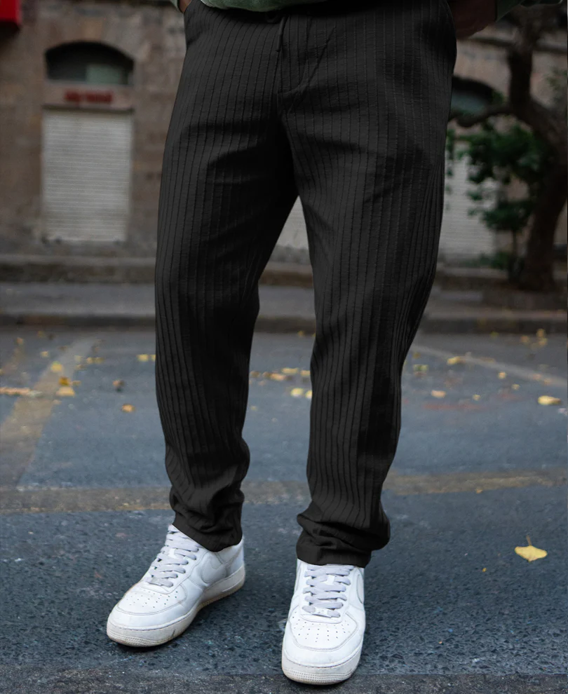 Black Rib Knit Pant - Image 2