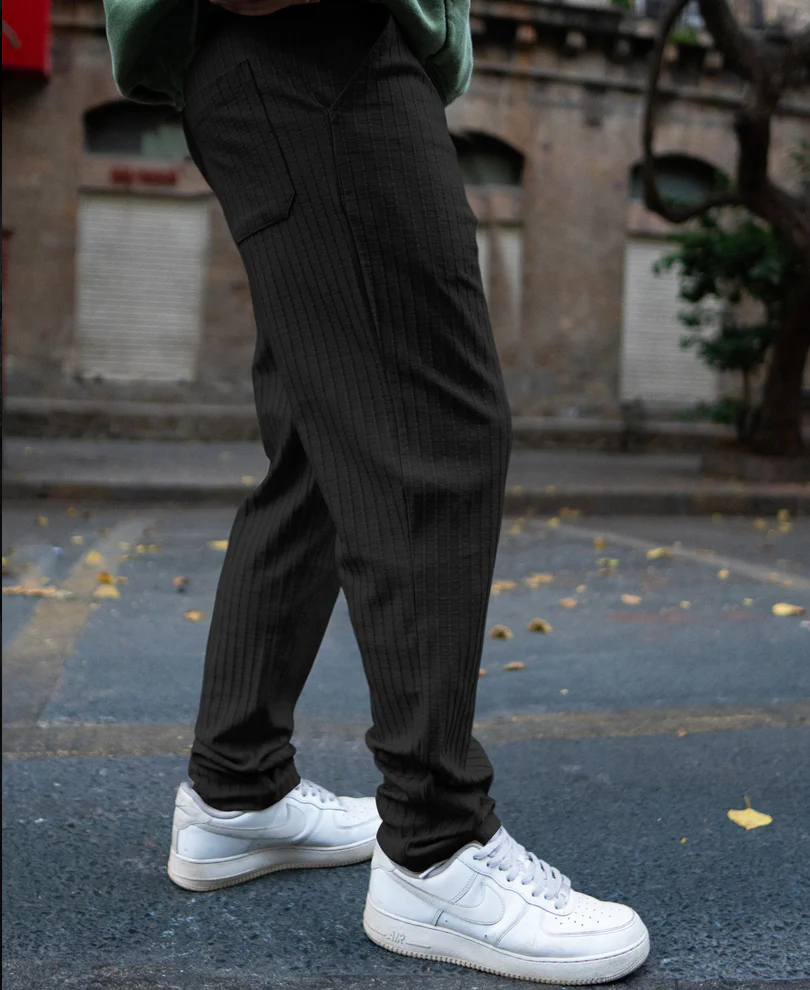 Black Rib Knit Pant - Image 3