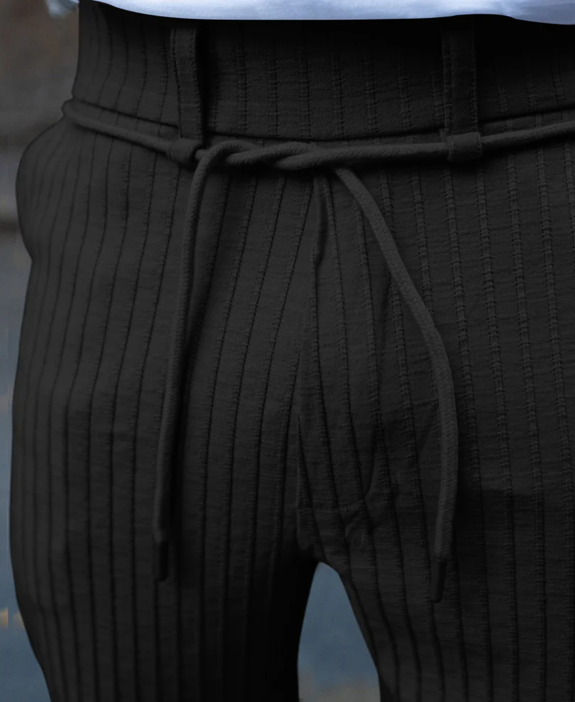 Black Rib Knit Pant - Image 5