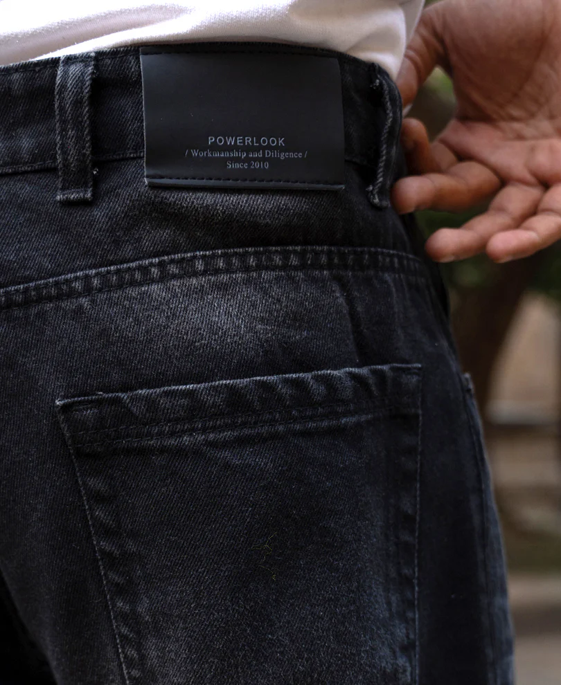 Black Washed Cargo Jeans - Image 6
