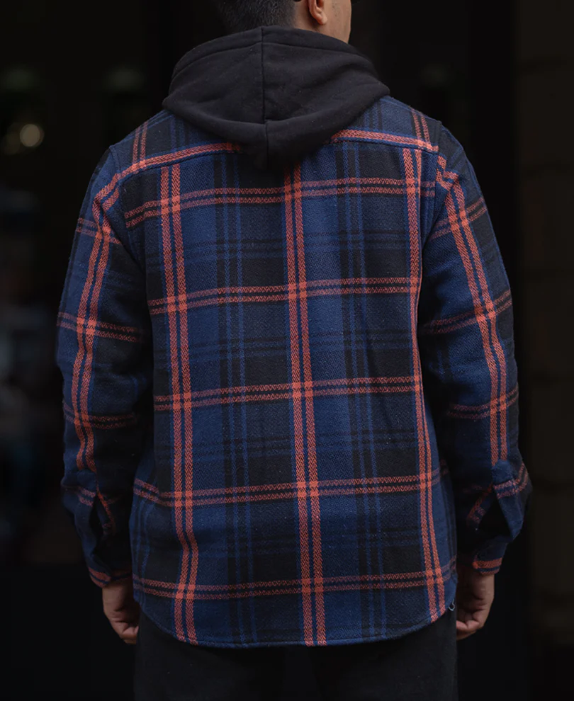 Blue And Orange Checks Regular Fit Full Sleeves Shirt - Image 3