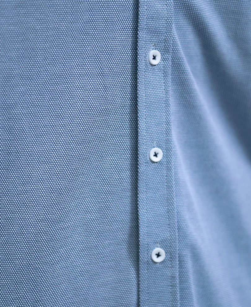Blue Knitted Button Down Shirt - Image 4