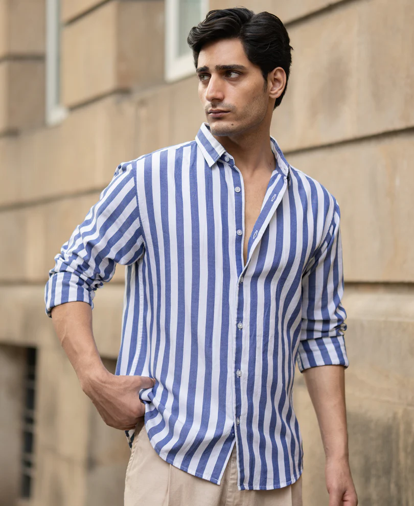 Blue Nautical Stripe Shirt - Image 2