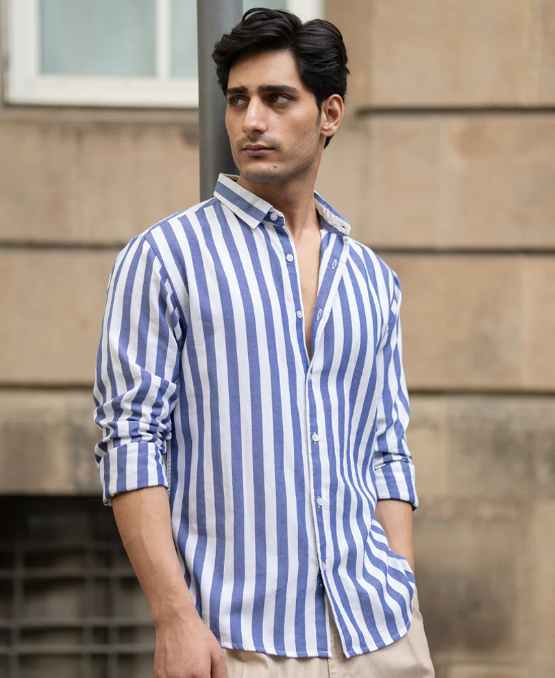 Blue Nautical Stripe Shirt - Image 3