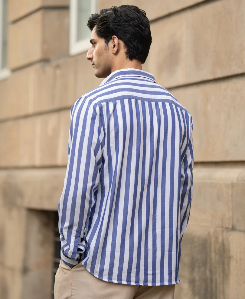 Blue Nautical Stripe Shirt - Image 6