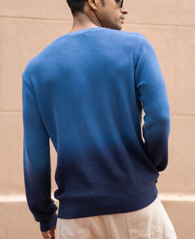 Blue Ombre Cotton Sweater - Image 5