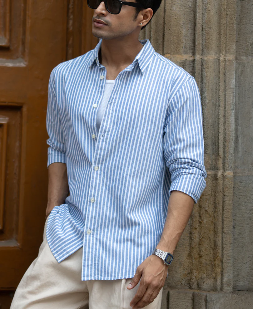 Blue Oxford Stripe Shirt - Image 2