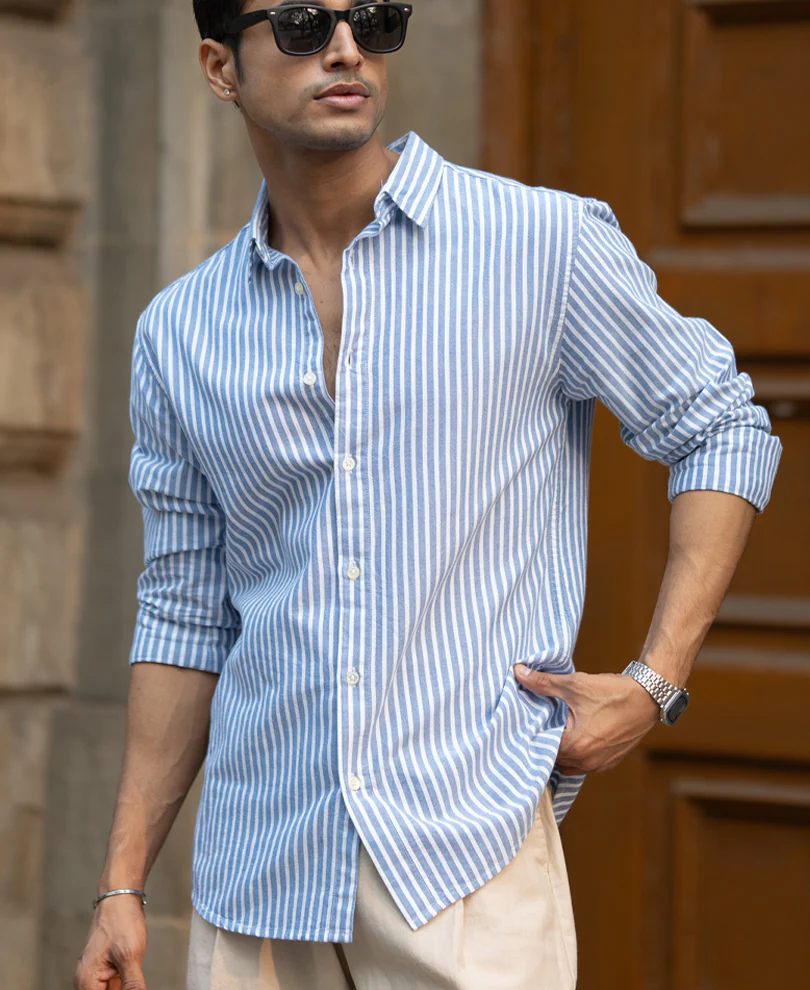 Blue Oxford Stripe Shirt - Image 4