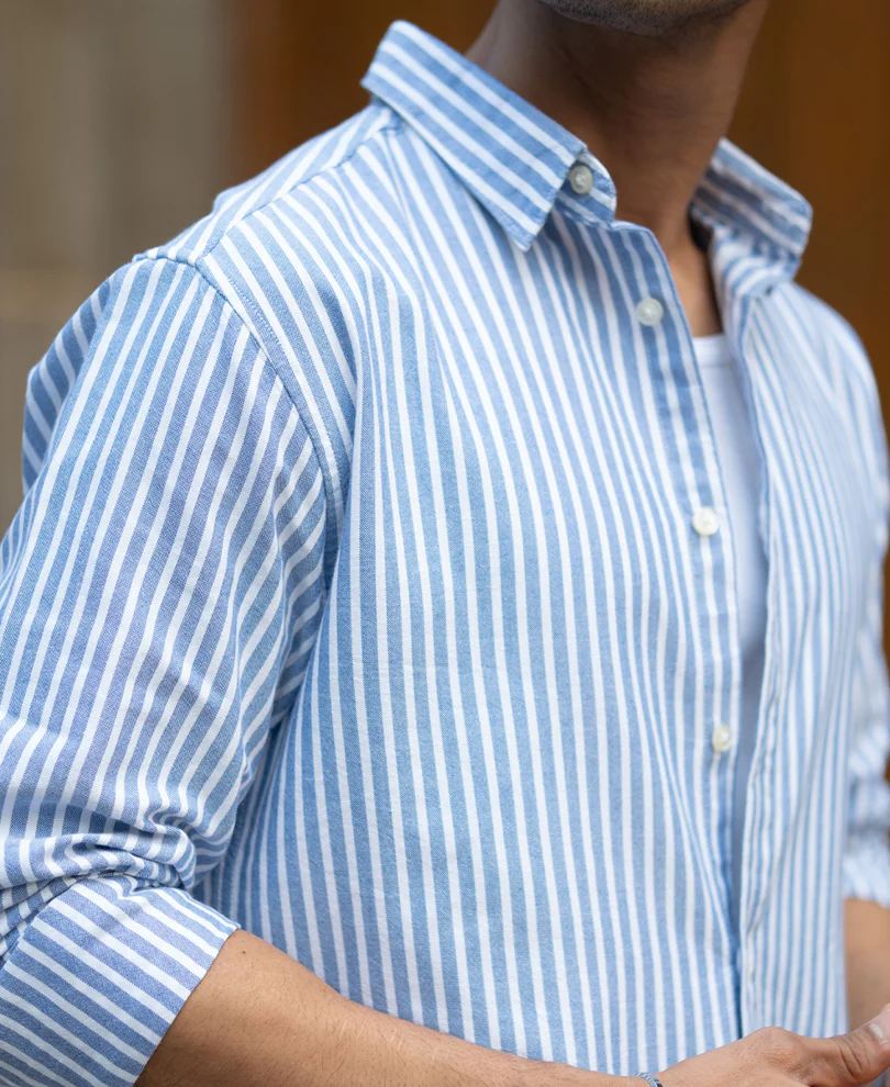 Blue Oxford Stripe Shirt - Image 5