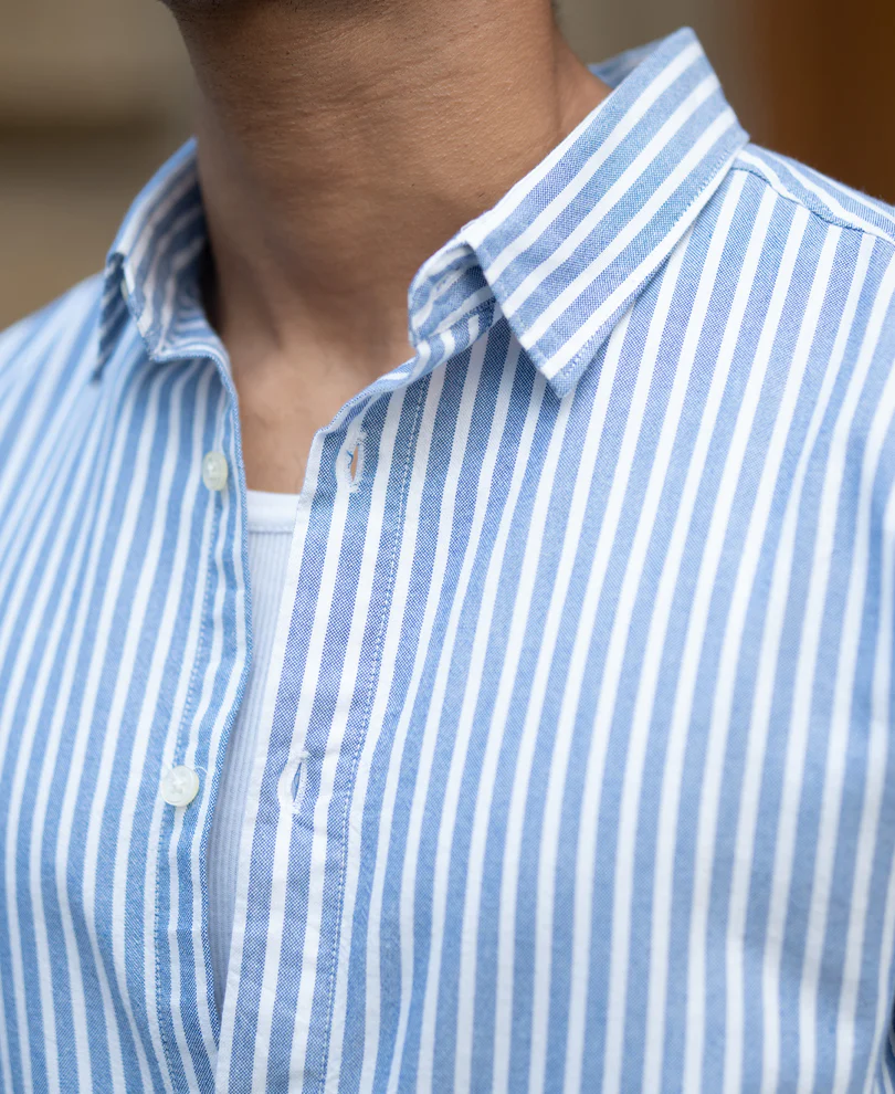 Blue Oxford Stripe Shirt - Image 6