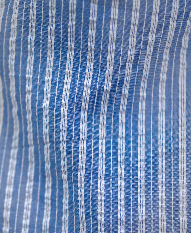 Blue Seersucker Striped Shirt - Image 4