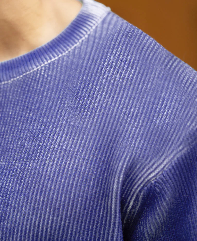 Blue Sprayed Knit T-Shirt - Image 5