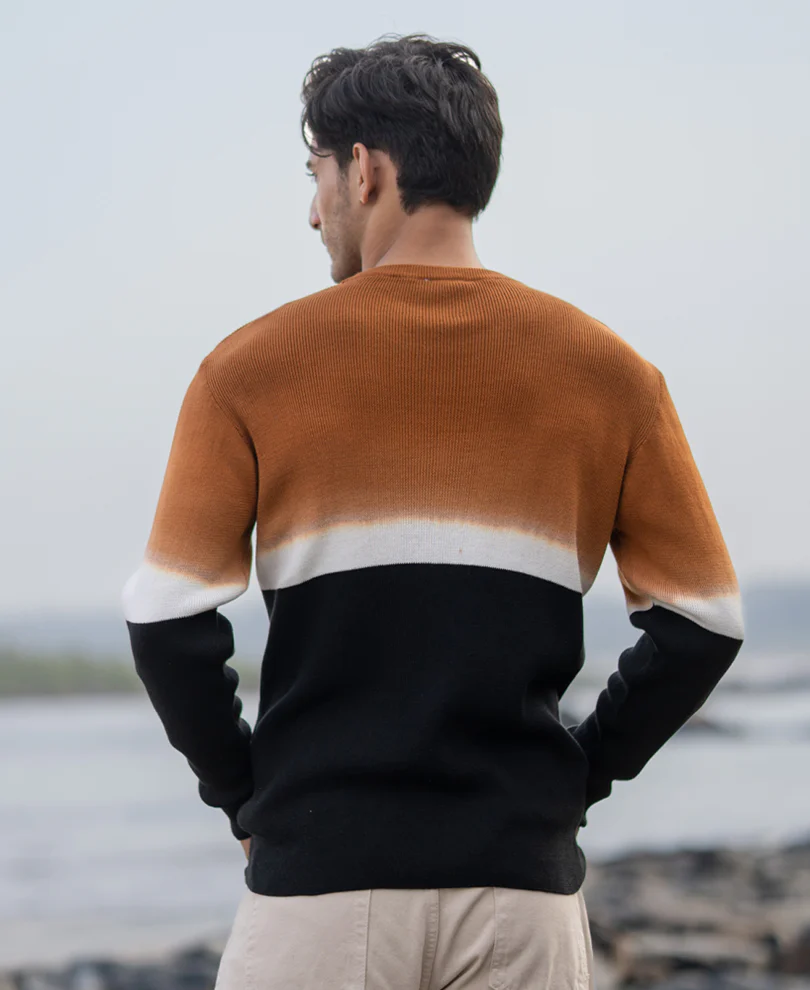 Brown And Black Stripe Knit T-Shirt - Image 5