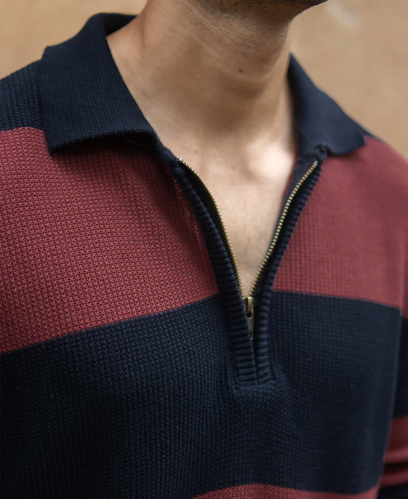 Brown And Navy Striped T-Shirt - Image 4