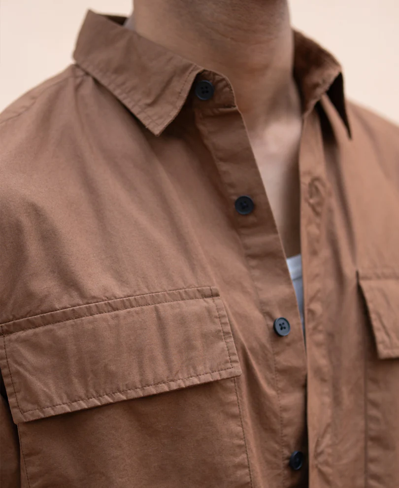 Brown Double Pocket Lightweight Shirt - Image 4