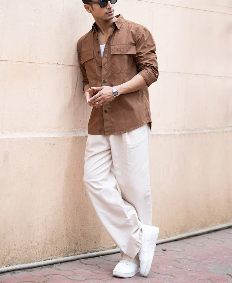 Brown Double Pocket Lightweight Shirt - Image 6