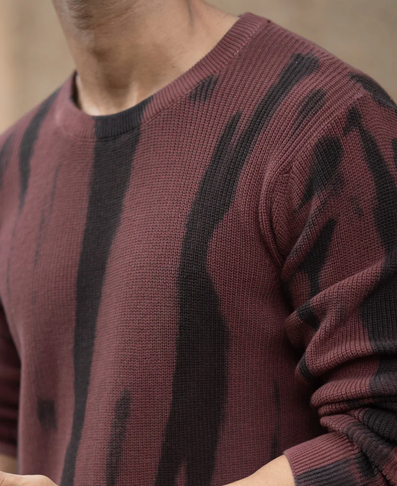 Brown Flat Knit Cotton Sweater - Image 3