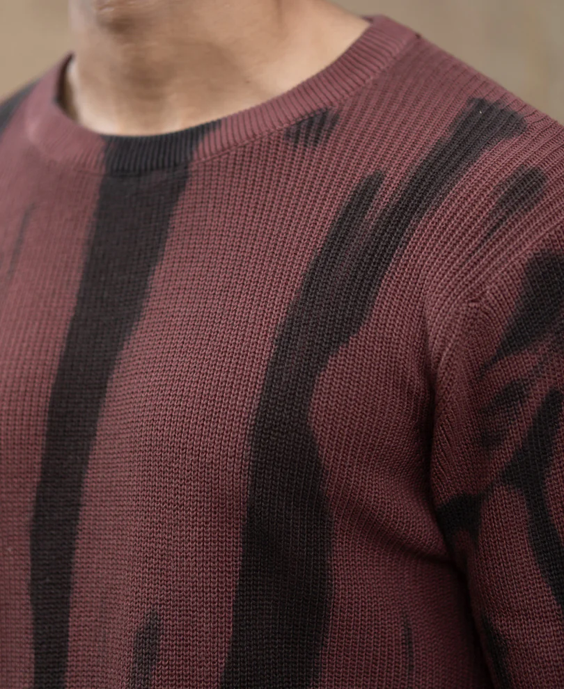 Brown Flat Knit Cotton Sweater - Image 4