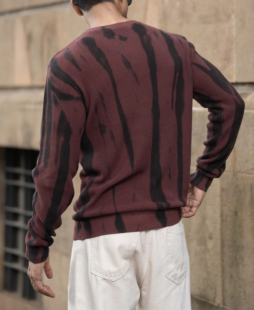 Brown Flat Knit Cotton Sweater - Image 5