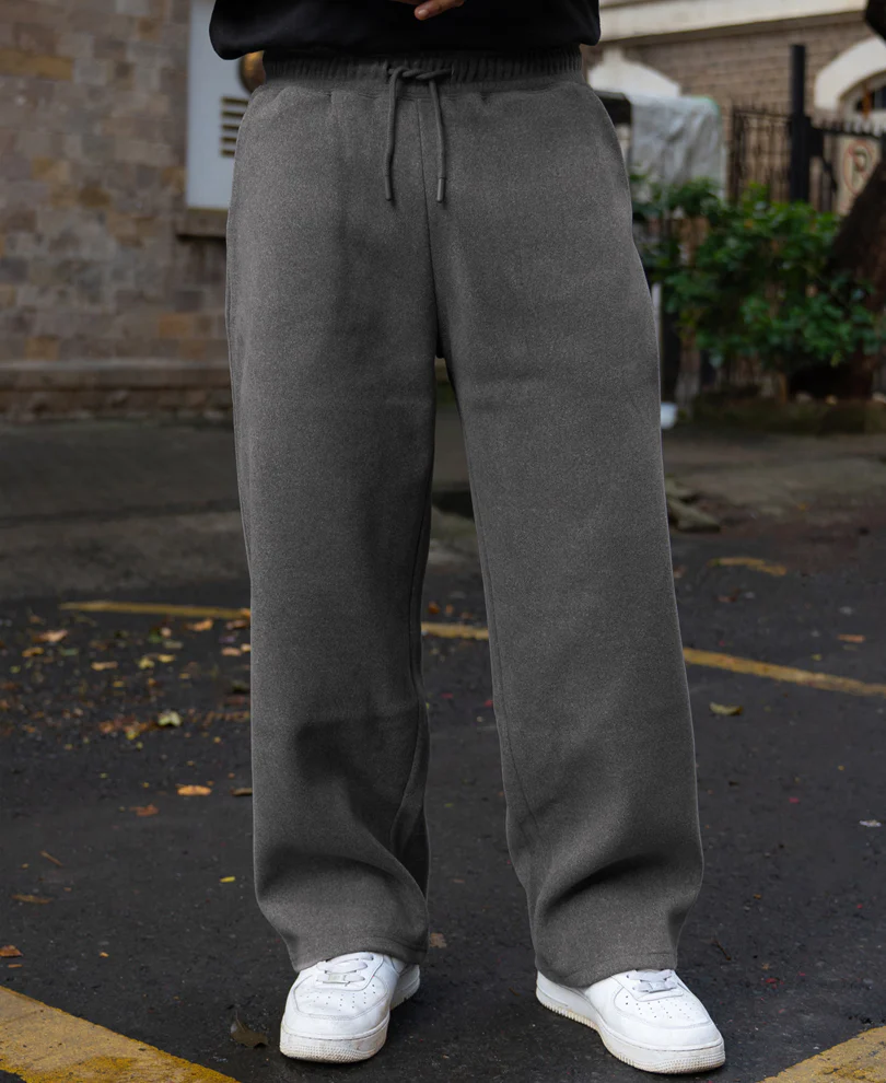 Dark Grey Melange Baggy Trackpant - Image 2