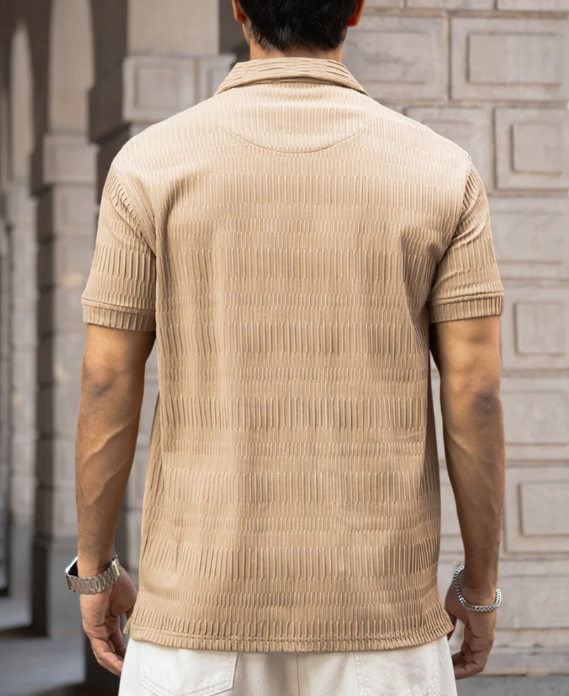 Brown Regular Fit Half Sleeves T-Shirt - Image 3