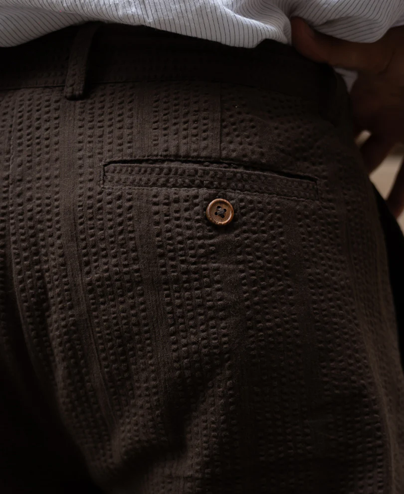 Brown Seersucker Cotton Pant - Image 5