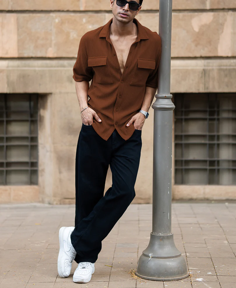 Brown Shirt With Pockets - Image 6