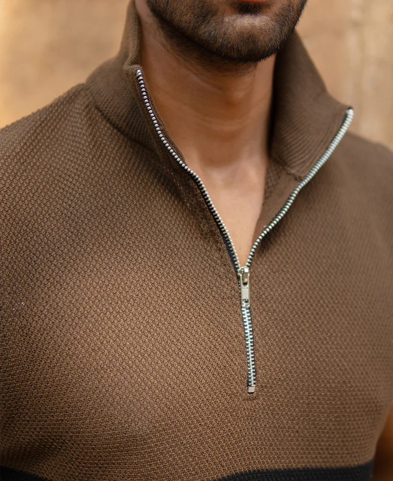 Brown Striped Knit vest - Image 5