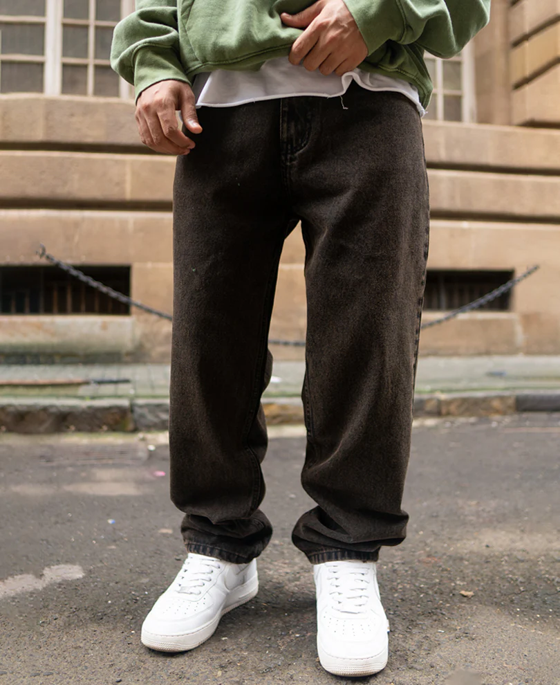 Brown Baggy fit Denim Jeans - Image 2
