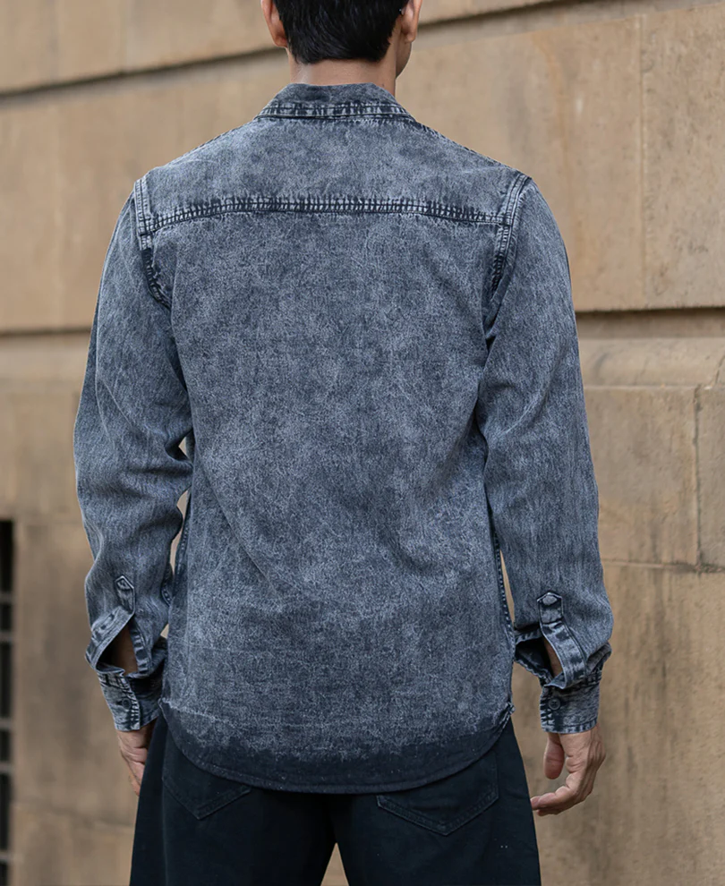 Carbon Black Regular Fit Full Sleeves Shirt - Image 4