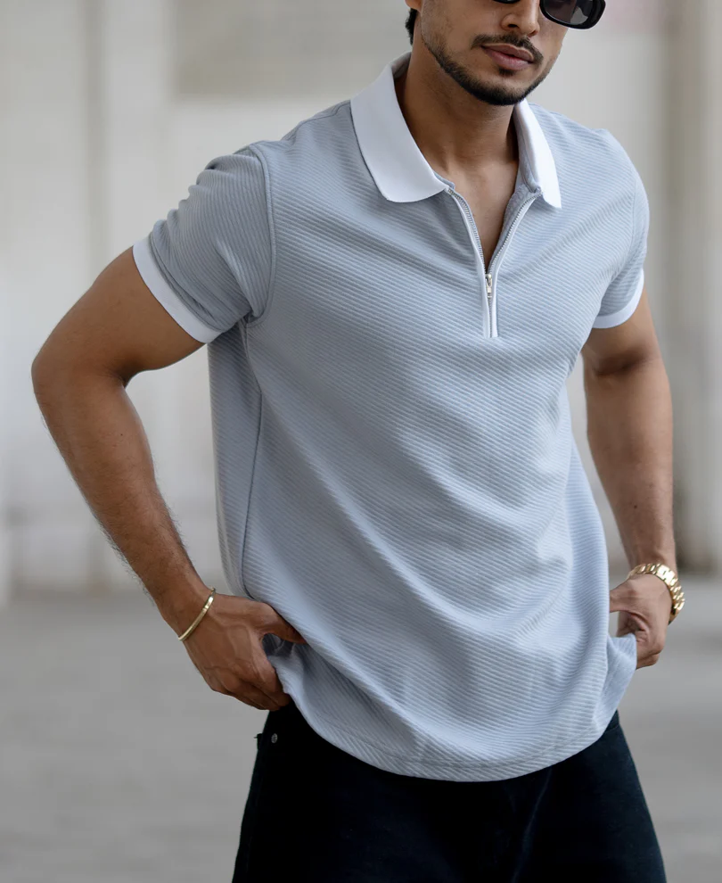 Cloud Blue Regular Fit Half Sleeves T-Shirt - Image 2