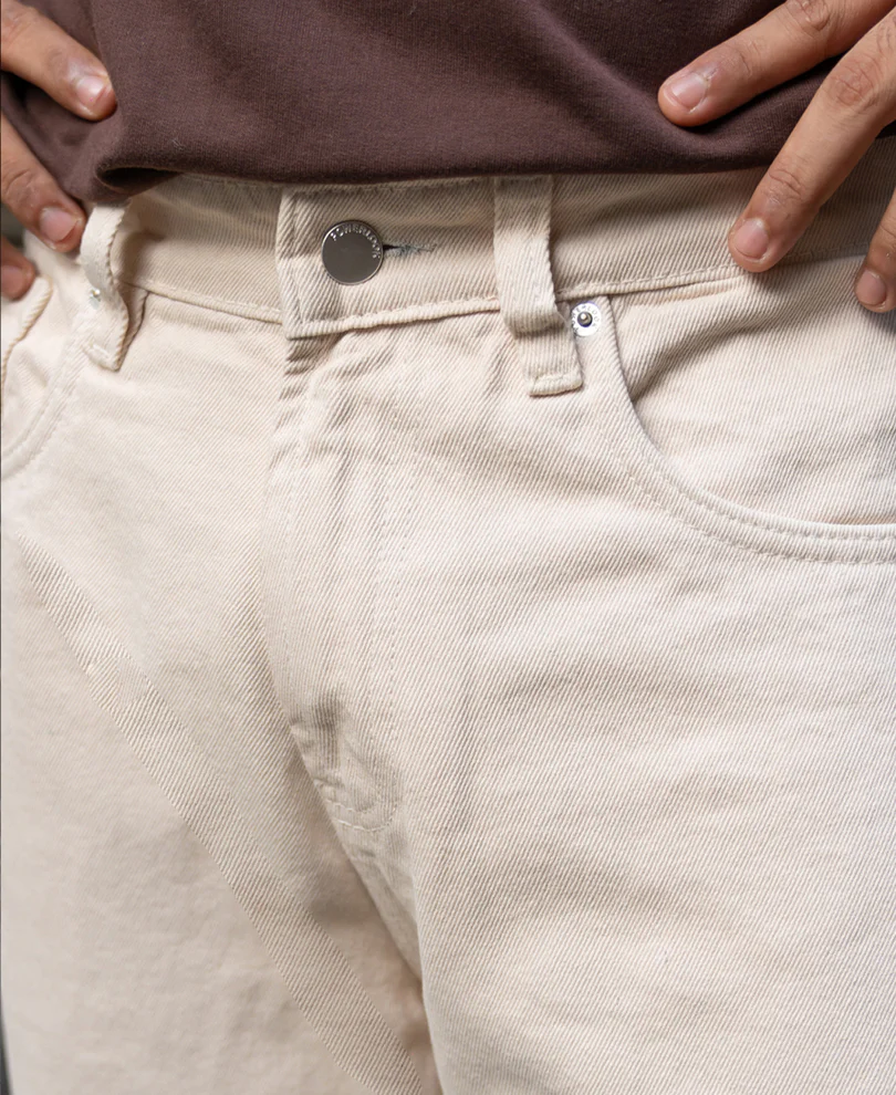 Cream Baggy Fit Jeans - Image 5