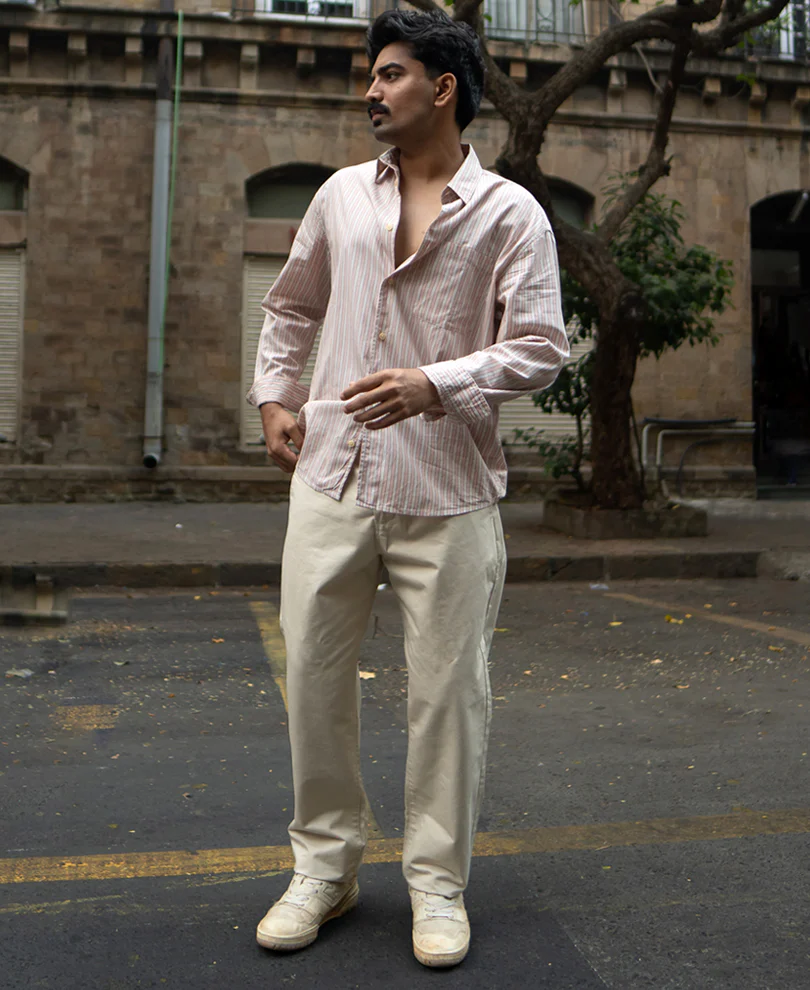 Cream Regular Fit Cotton Pants - Image 6